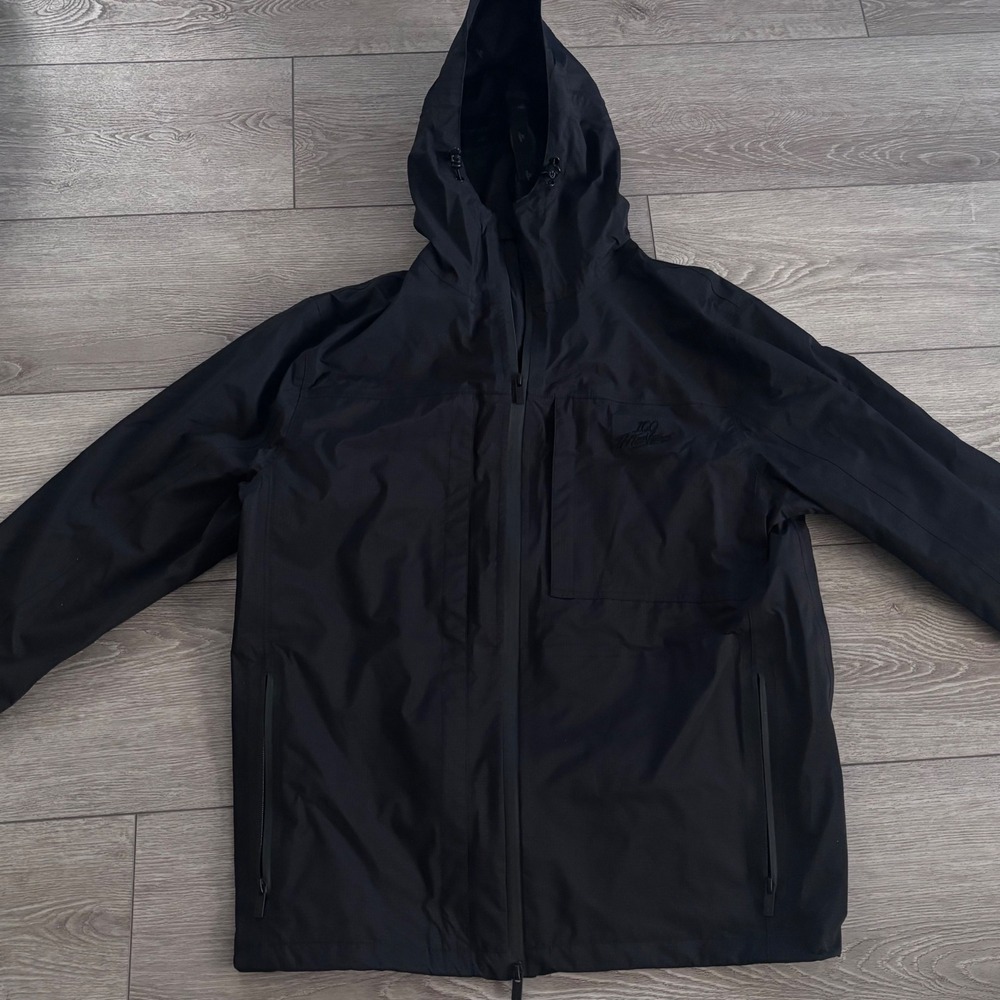 100 Thieves Windbreaker Jacket Mens XL Black Hooded Full Zip Streetwear Coat
